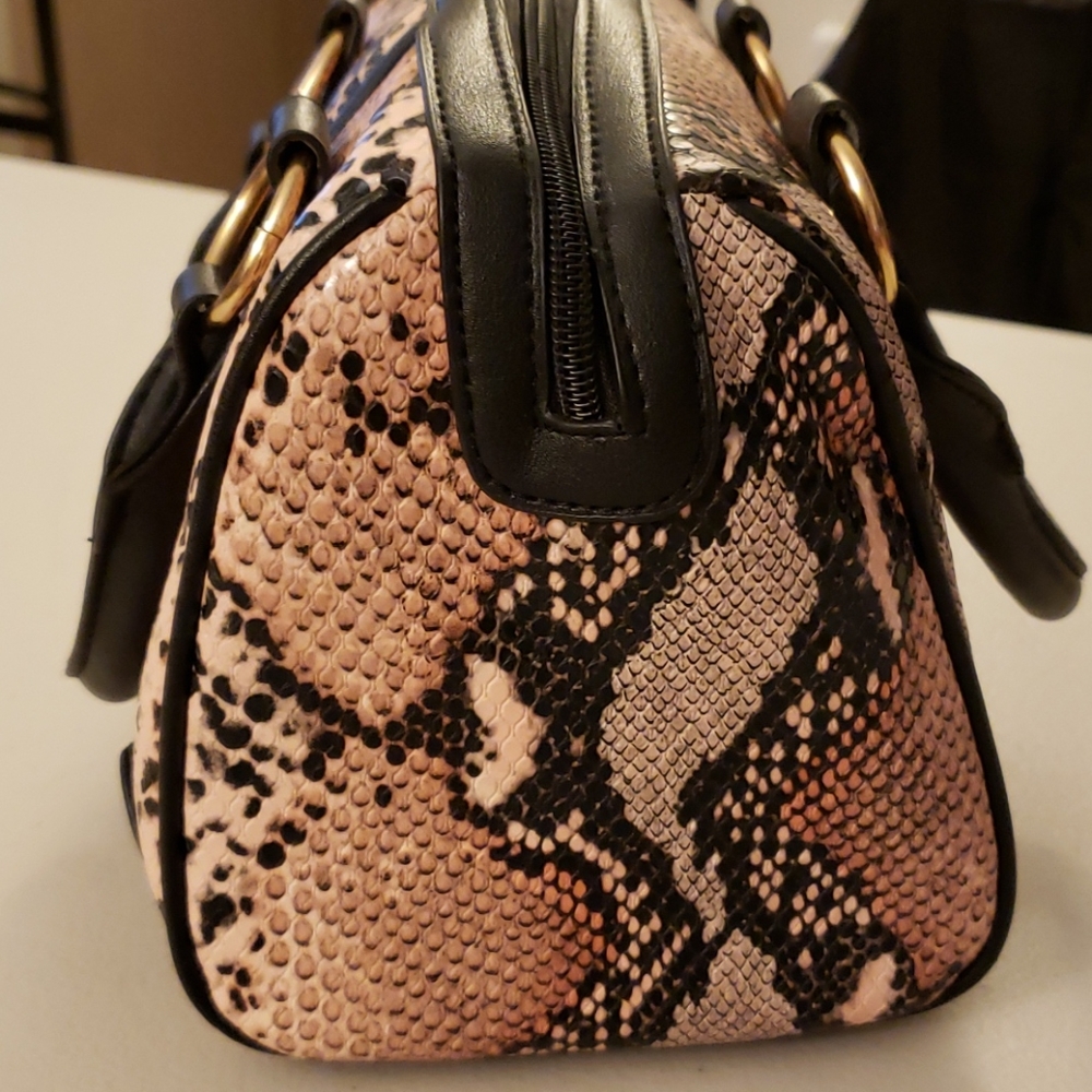 Mini Duffle Imitation Pink Snake Skin - Picture 3 of 9
